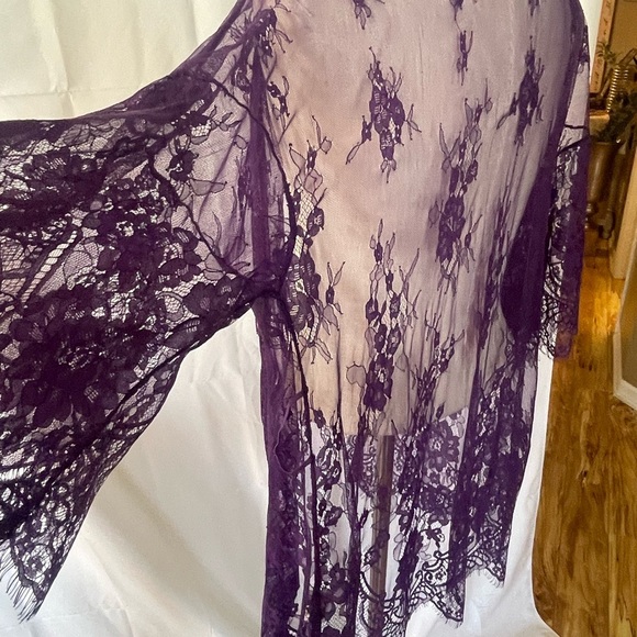 Purple Lace Kimono Cardigan Womens L Avidlove - Picture 5 of 7